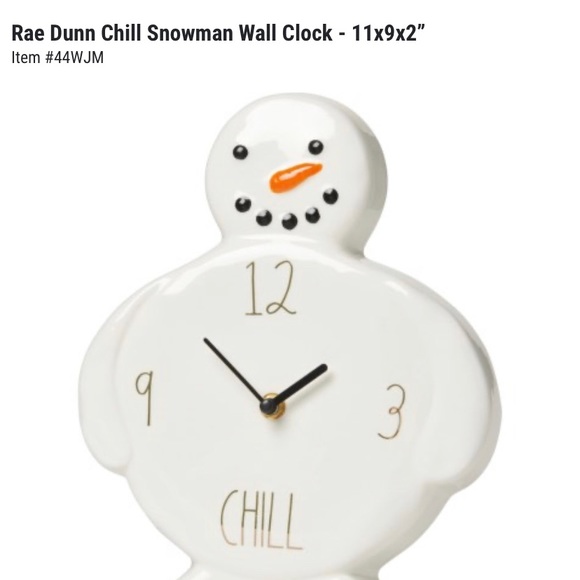 NWT! SNOWMAN CHILL CLOCK BY RAE DUNN. - Picture 3 of 3